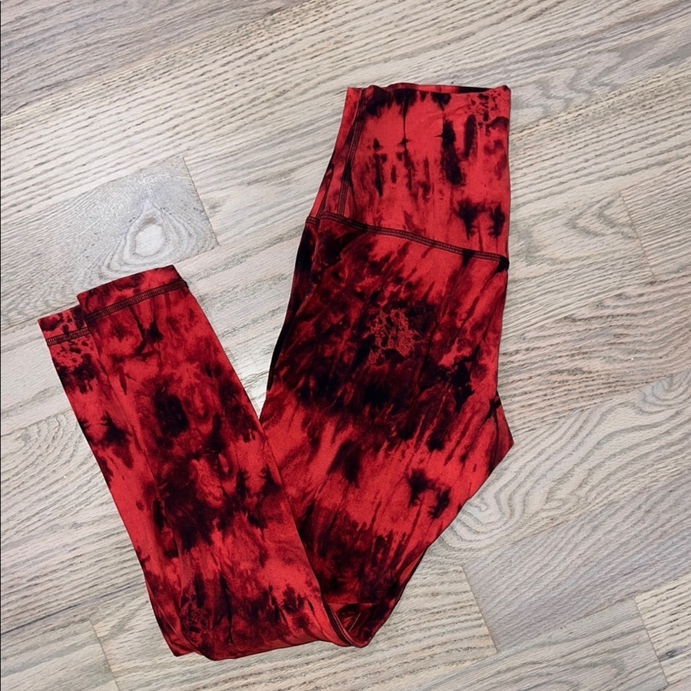 Lululemon Align Game Day Red Black Multi 25” Leggings Size 6 - Picture 3 of 4